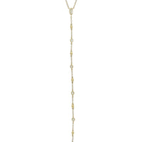 Diamond & Gold Bead Necklace in 9ct Yellow Gold