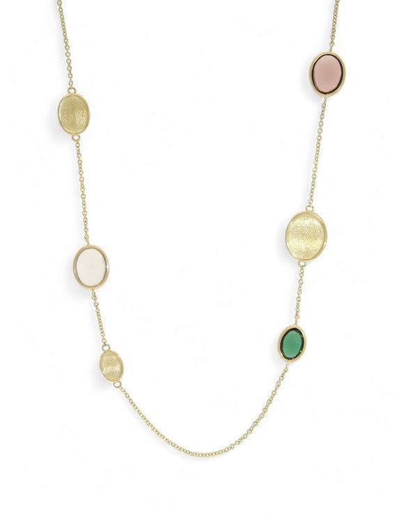 Multi Stone Oval Cut Necklace in 9ct Yellow Gold