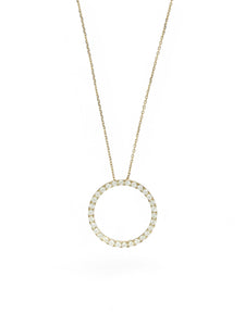 Diamond Open Circle Pendant Necklace 0.50ct in 9ct Yellow Gold