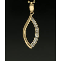 Diamond Round Brilliant Marquise Pendant Necklace in 9ct Yellow Gold