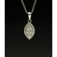 Diamond Round Brilliant Marquise Pendant Necklace in 9ct White Gold