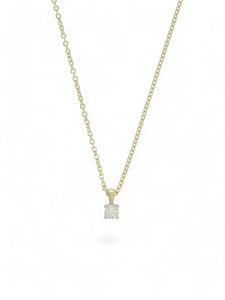 Diamond Miracle Set Solitaire Pendant Necklace in 9ct Yellow Gold