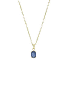 Sapphire Oval Pendant Necklace in 9ct Yellow Gold