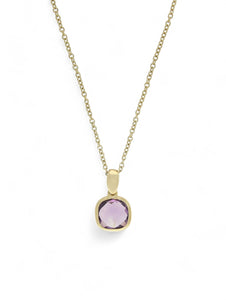 Amethyst Pendant Necklace in 9ct Yellow Gold