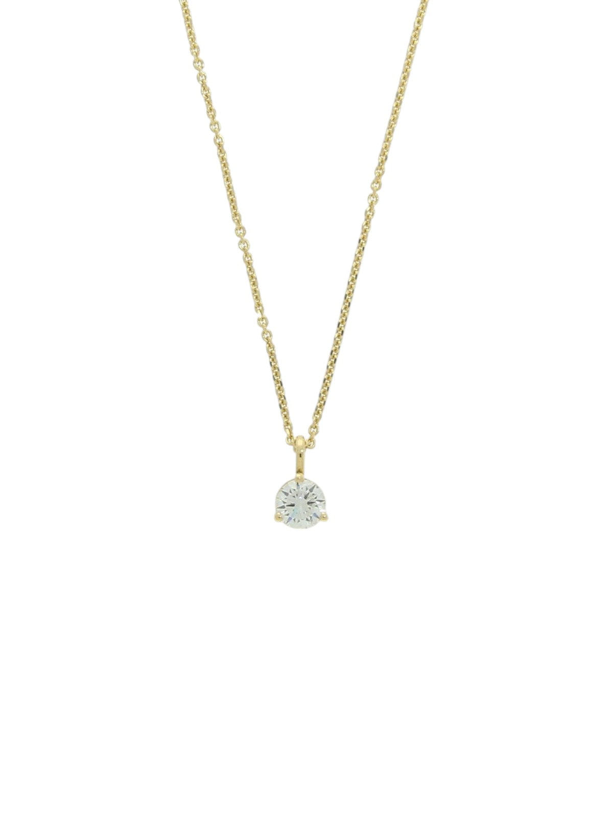 Diamond Round Brilliant Solitaire Pendant Necklace 0.30ct in 18ct Yellow Gold