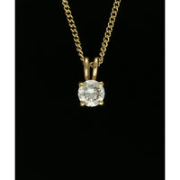 Diamond Round Brilliant 0.50ct Solitaire Pendant Necklace in 18ct Yellow Gold