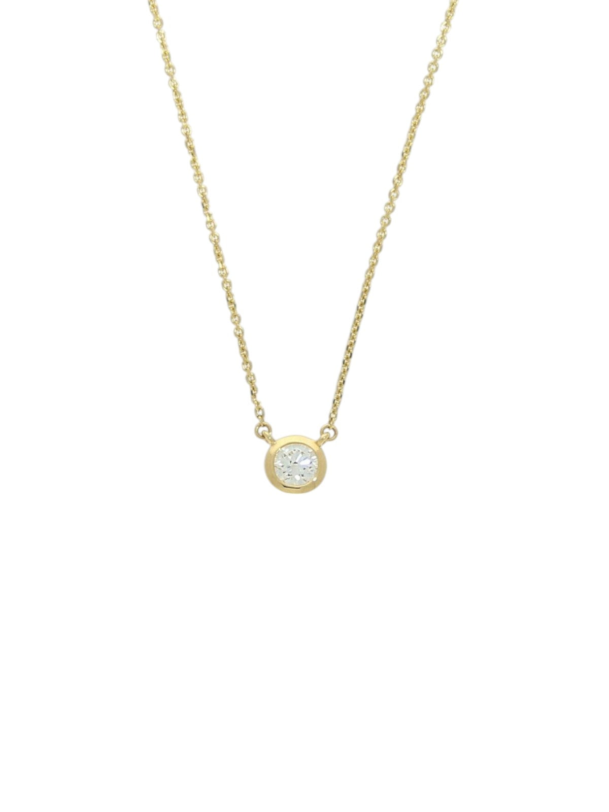 Diamond Round Brilliant Solitaire Pendant Necklace 0.30ct in 18ct Yellow Gold