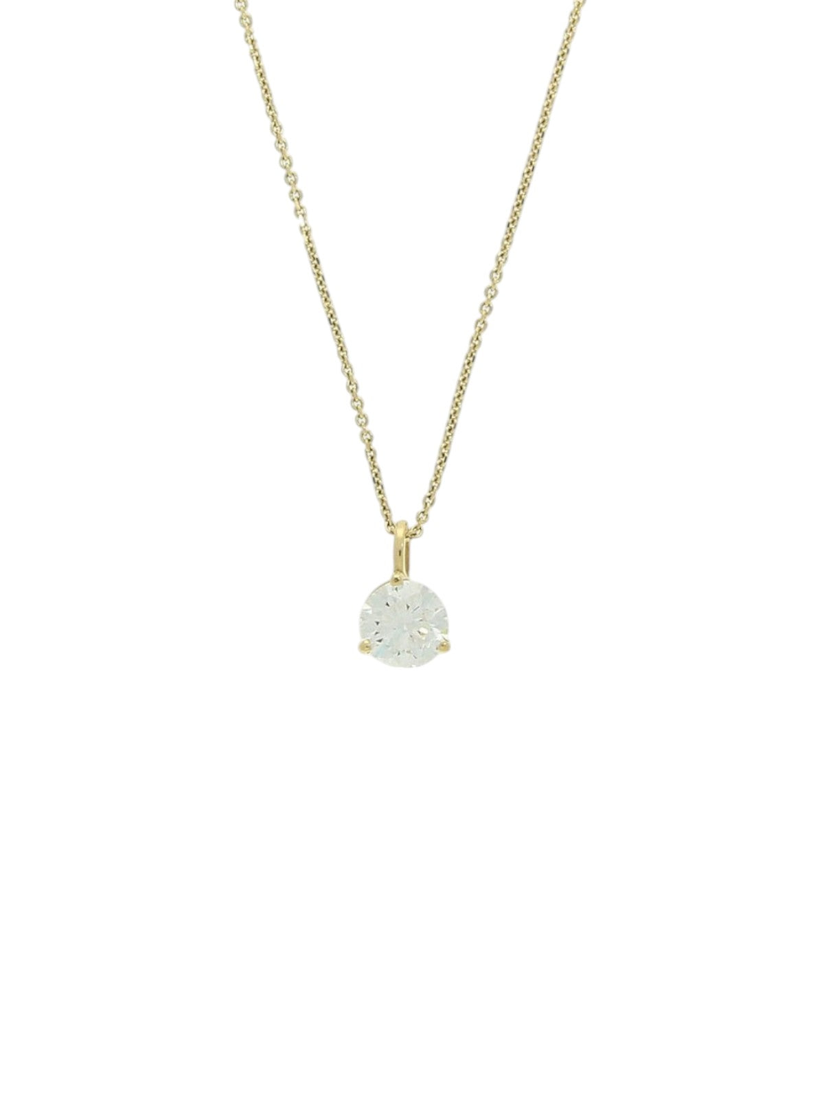 Diamond Round Brilliant Solitaire Pendant Necklace 1.00ct in 18ct Yellow Gold