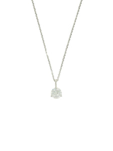 Diamond Round Brilliant Solitaire Pendant Necklace 0.55ct in 18ct White Gold