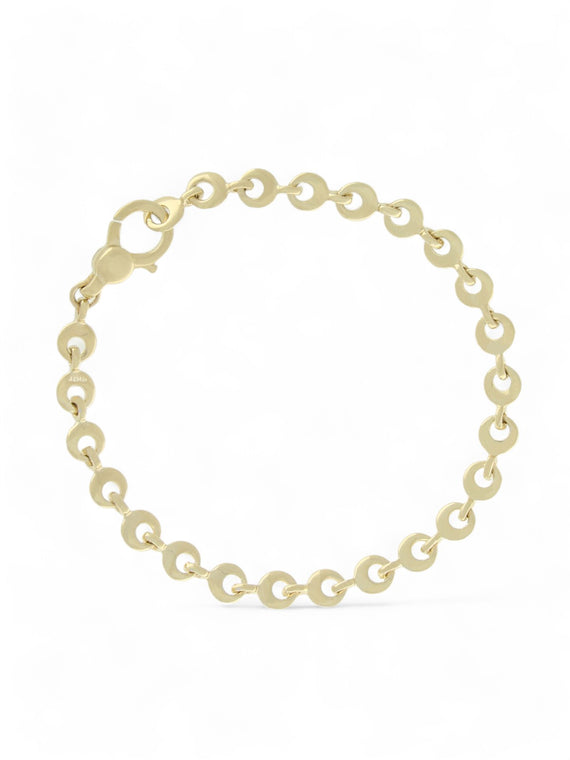 Fancy Round Link 19cm Bracelet in 9ct Yellow Gold