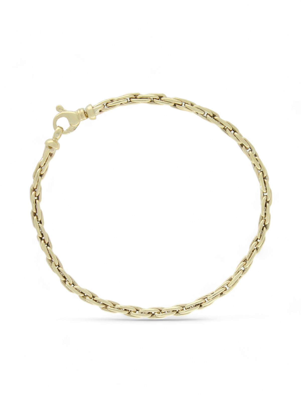 Tight Small Oval Link 19cm Bracelet in 9ct Yellow Gold