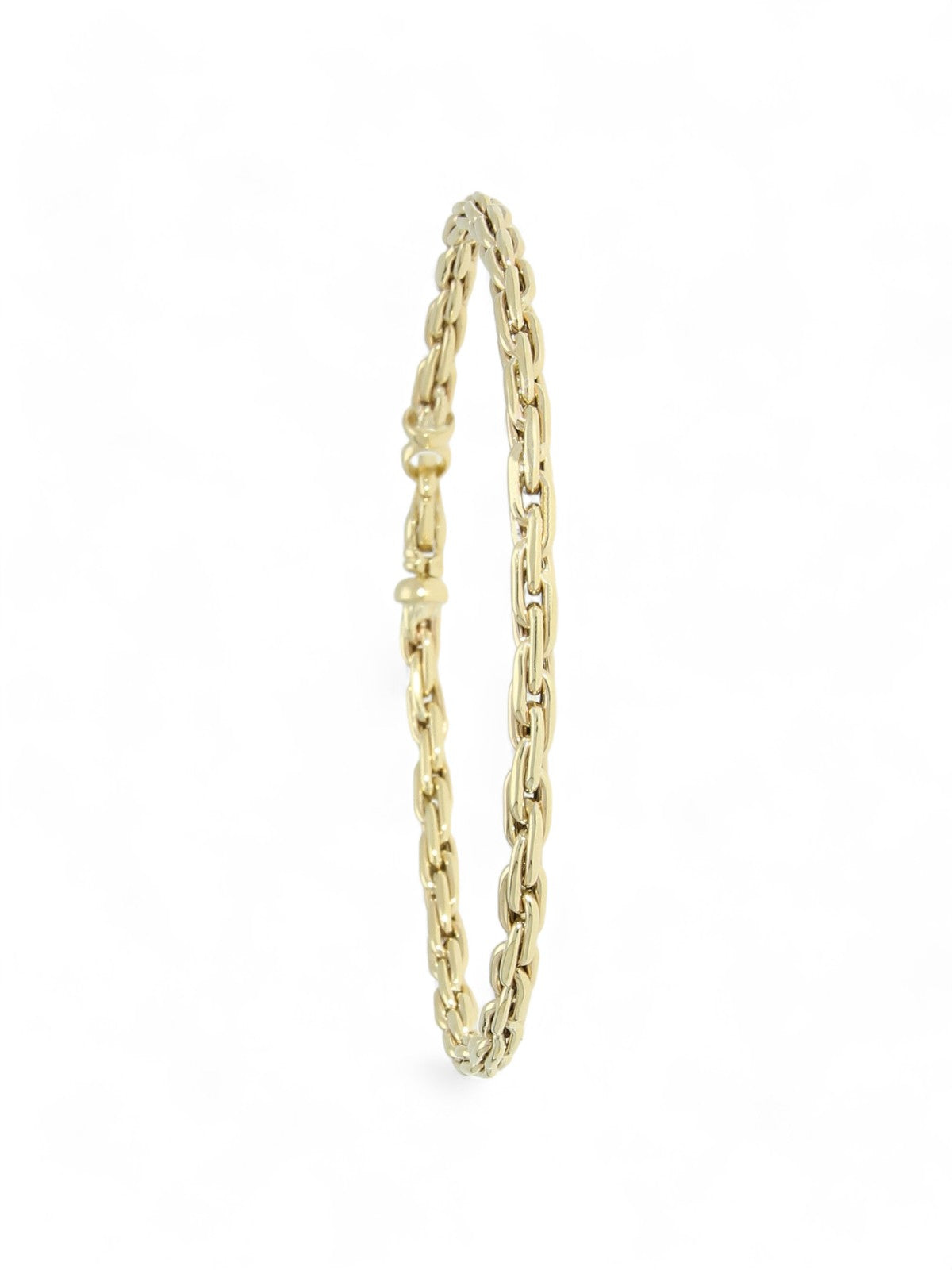 Tight Small Oval Link 19cm Bracelet in 9ct Yellow Gold