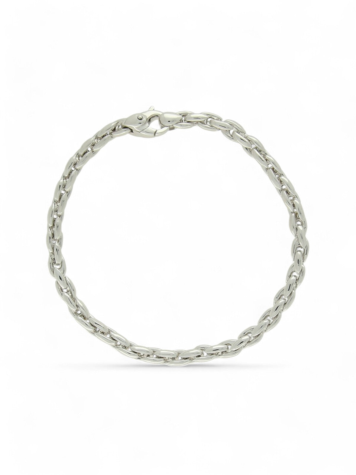 Oval Link Bracelet in 9ct White Gold