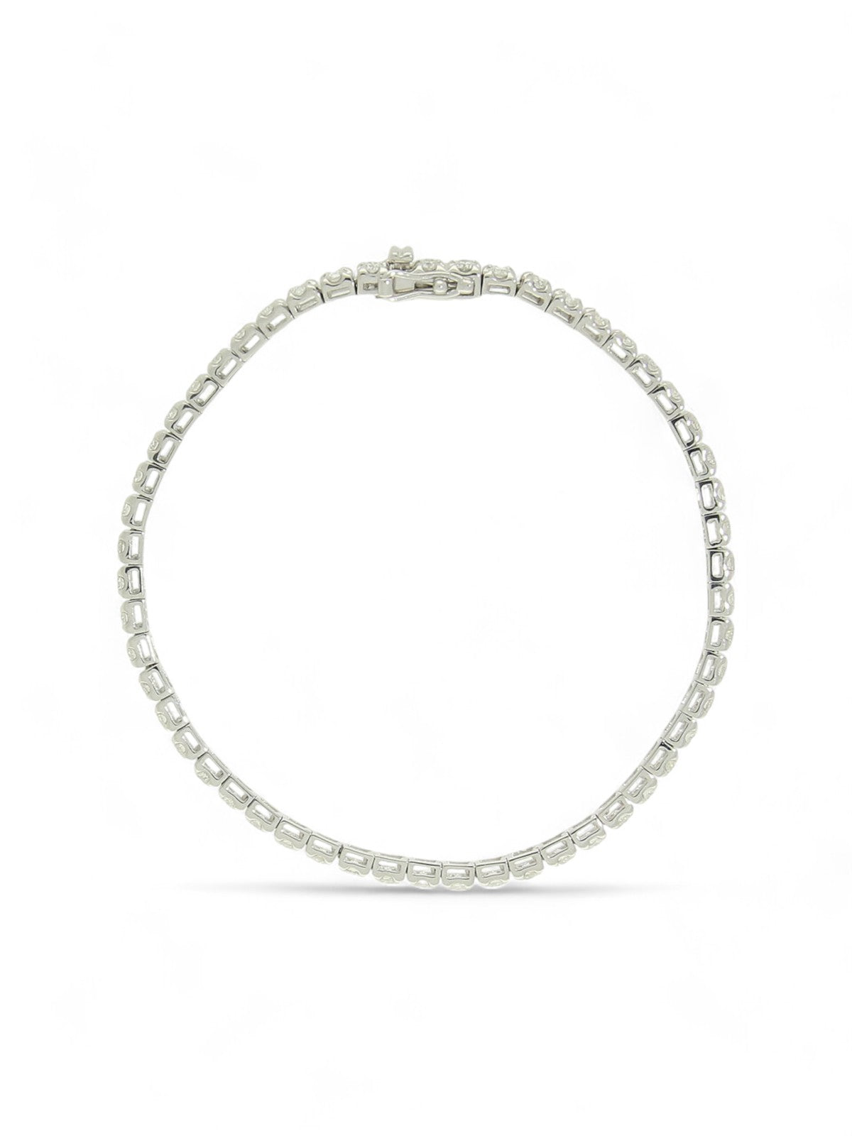 Diamond Line Bracelet 3.02ct in 9ct White Gold