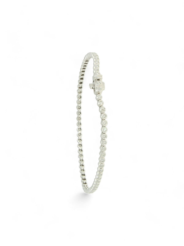 Diamond Line Bracelet 1.10ct in 9ct White Gold