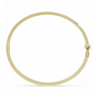 Diamond Round Brilliant Rubover Hinged Bangle in 9ct Yellow Gold