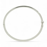 Diamond Round Brilliant Rubover Hinged Bangle in 9ct White Gold