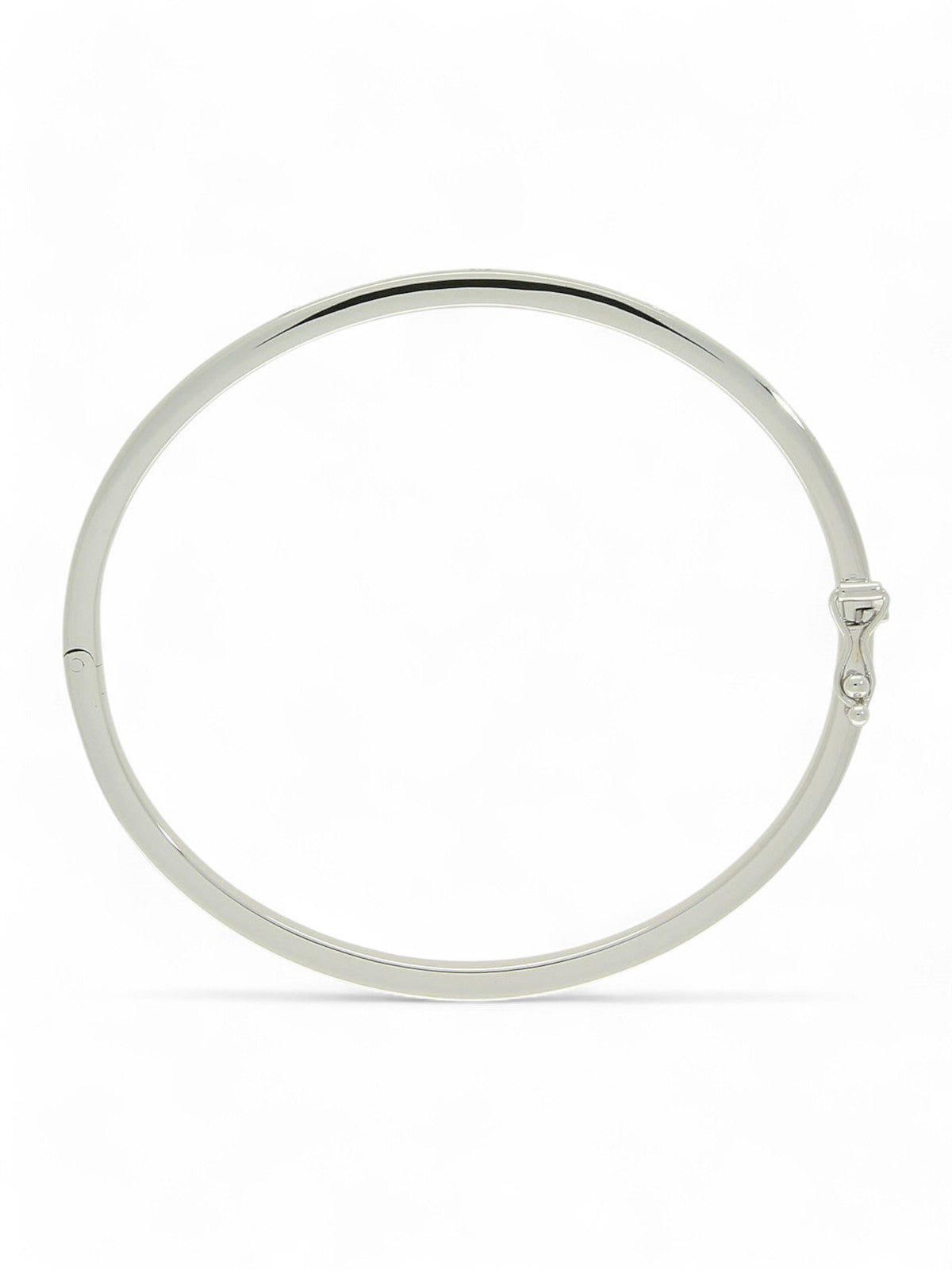 Diamond Round Brilliant Rubover Hinged Bangle in 9ct White Gold