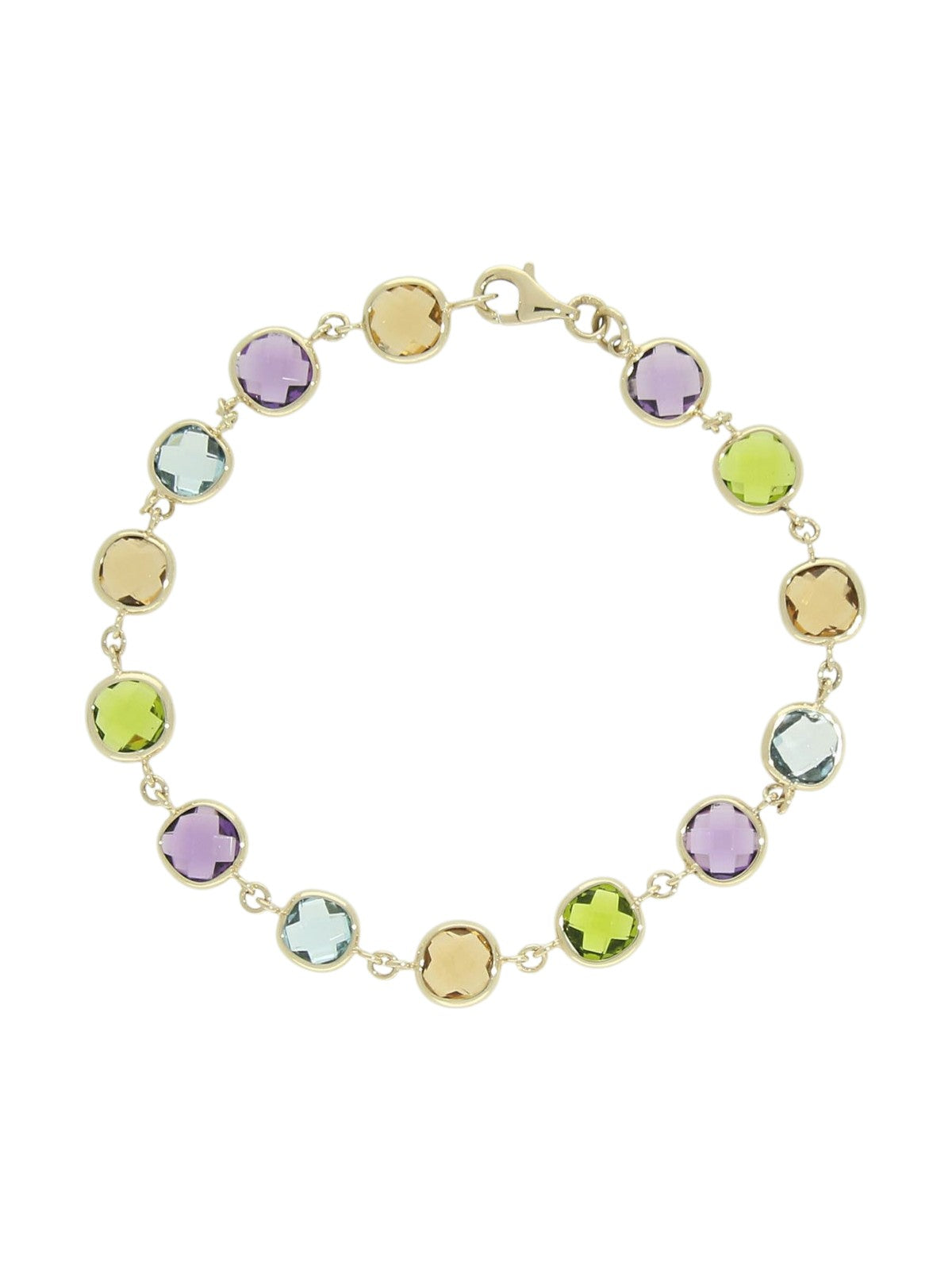 Multi Stone Cushion Bracelet in 9ct Yellow Gold