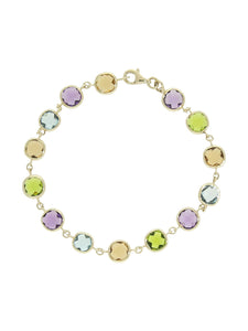 Multi Stone Cushion Bracelet in 9ct Yellow Gold