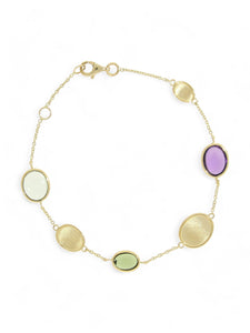 Multi Stone Oval Cut Bracelet in 9ct Yellow Gold