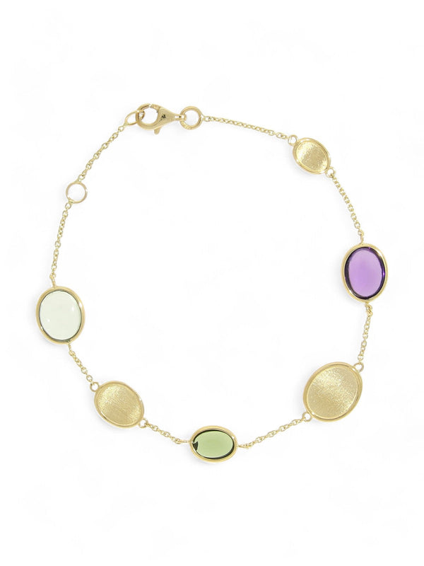 Multi Stone Oval Cut Bracelet in 9ct Yellow Gold