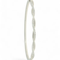 Diamond Twist Bangle in 18ct White Gold