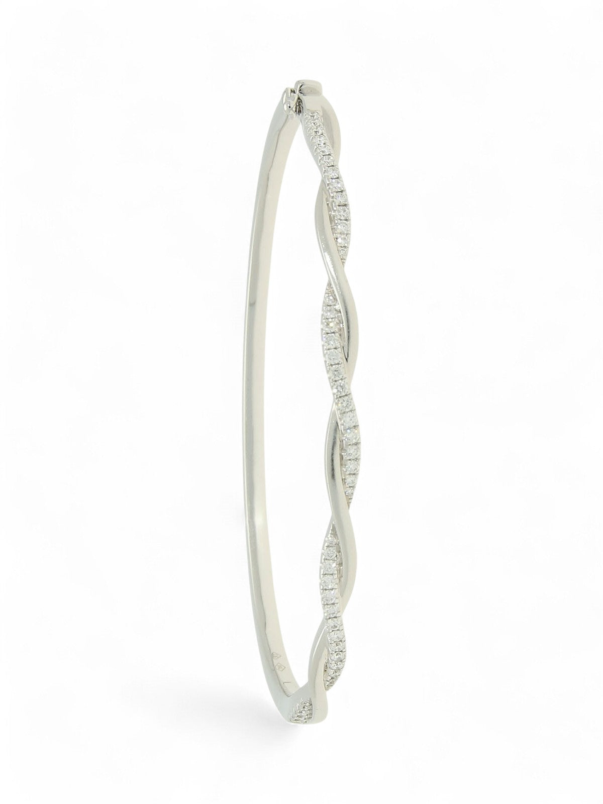 Diamond Twist Bangle in 18ct White Gold