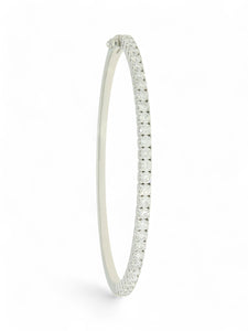 Diamond Hinged Bangle 2.57ct in 18ct White Gold