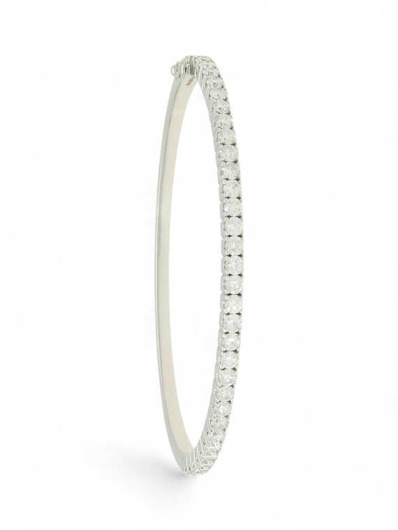 Diamond Hinged Bangle 2.57ct in 18ct White Gold