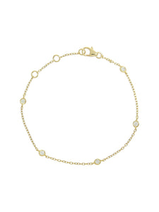 Diamond Bead Bracelet in 18ct Yellow Gold