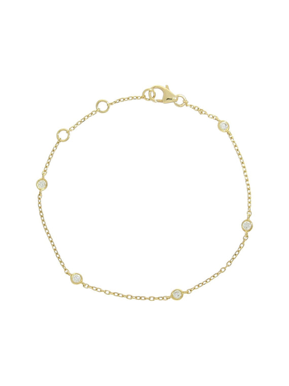 Diamond Bead Bracelet in 18ct Yellow Gold