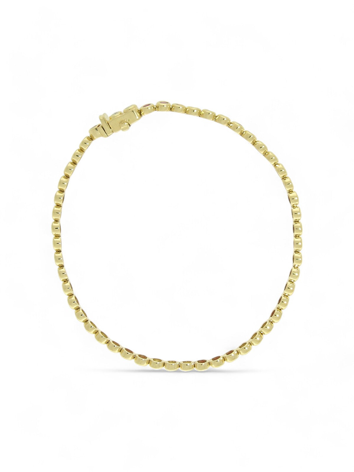 Ruby & Diamond Line Bracelet in 9ct Yellow Gold