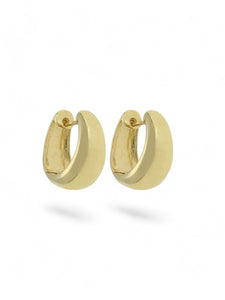 Tapered Polished Hoop Earrings 13.5mm in 9ct Yellow Gold