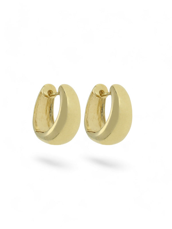 Tapered Polished Hoop Earrings 13.5mm in 9ct Yellow Gold