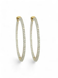 Diamond Inside-Out Hoop Earrings 0.33ct in 9ct Yellow Gold