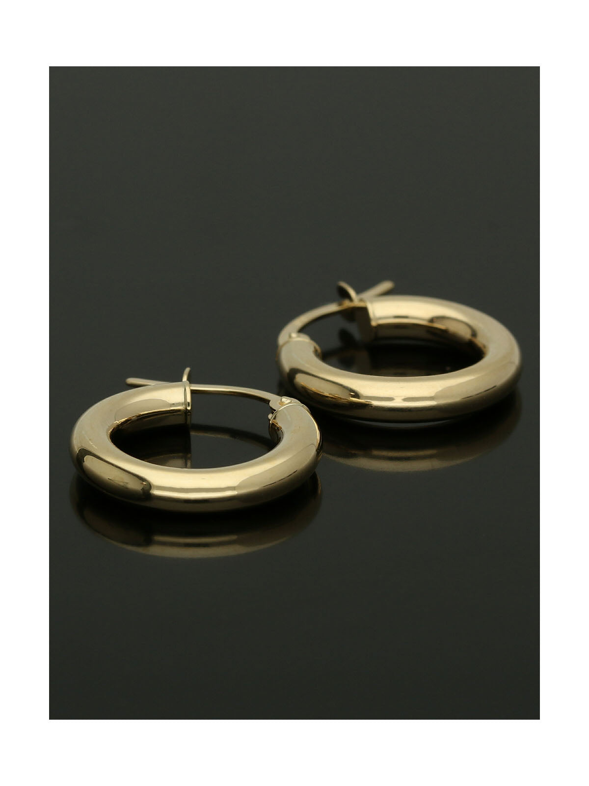 Polished Hoop Earrings 10mm in 9ct Yellow Gold