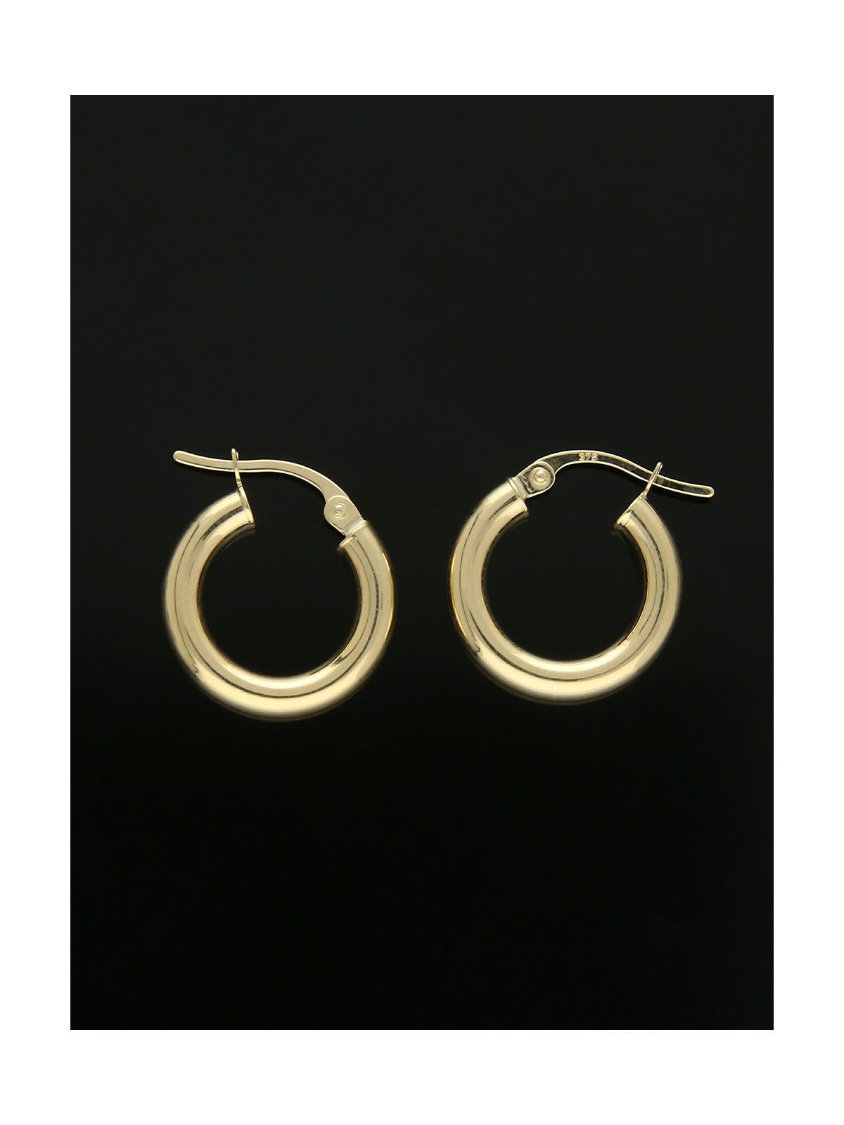 Polished Hoop Earrings 10mm in 9ct Yellow Gold