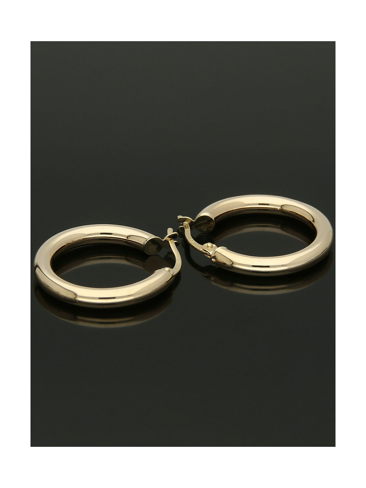 Polished Hoop Earrings 15mm in 9ct Yellow Gold