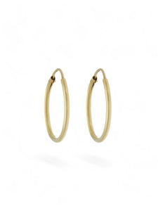 Thin Sleeper Hoop Earrings in 9ct Yellow Gold