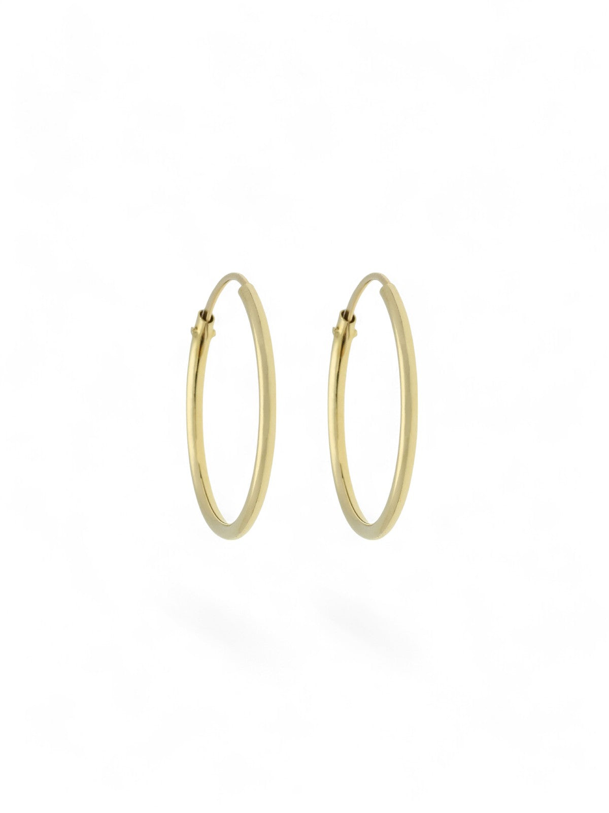 Polished Thin Sleeper Hoop Earrings in 9ct Yellow Gold