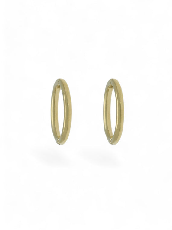 Polished Hoop Sleeper Earrings 10mm in 9ct Yellow Gold