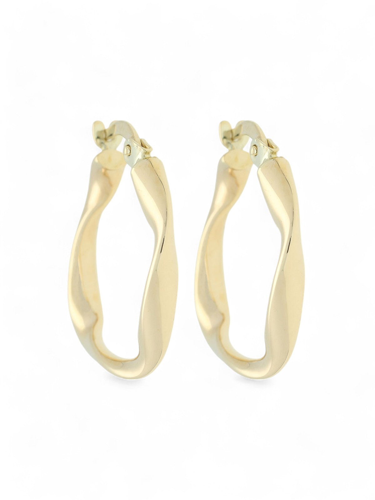 Loose Twist Hoop Earrings in 9ct Yellow Gold