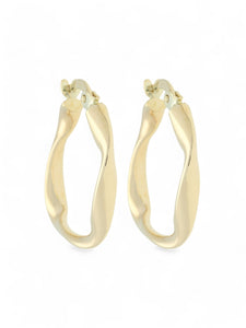 Loose Twist Hoop Earrings in 9ct Yellow Gold