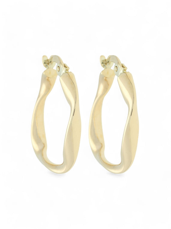 Loose Twist Hoop Earrings in 9ct Yellow Gold