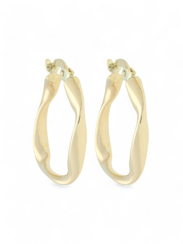 Loose Twist Hoop Earrings in 9ct Yellow Gold