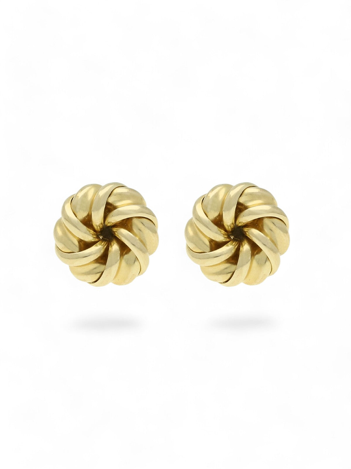 Fancy Swirl Stud Earrings 5mm in 9ct Yellow Gold