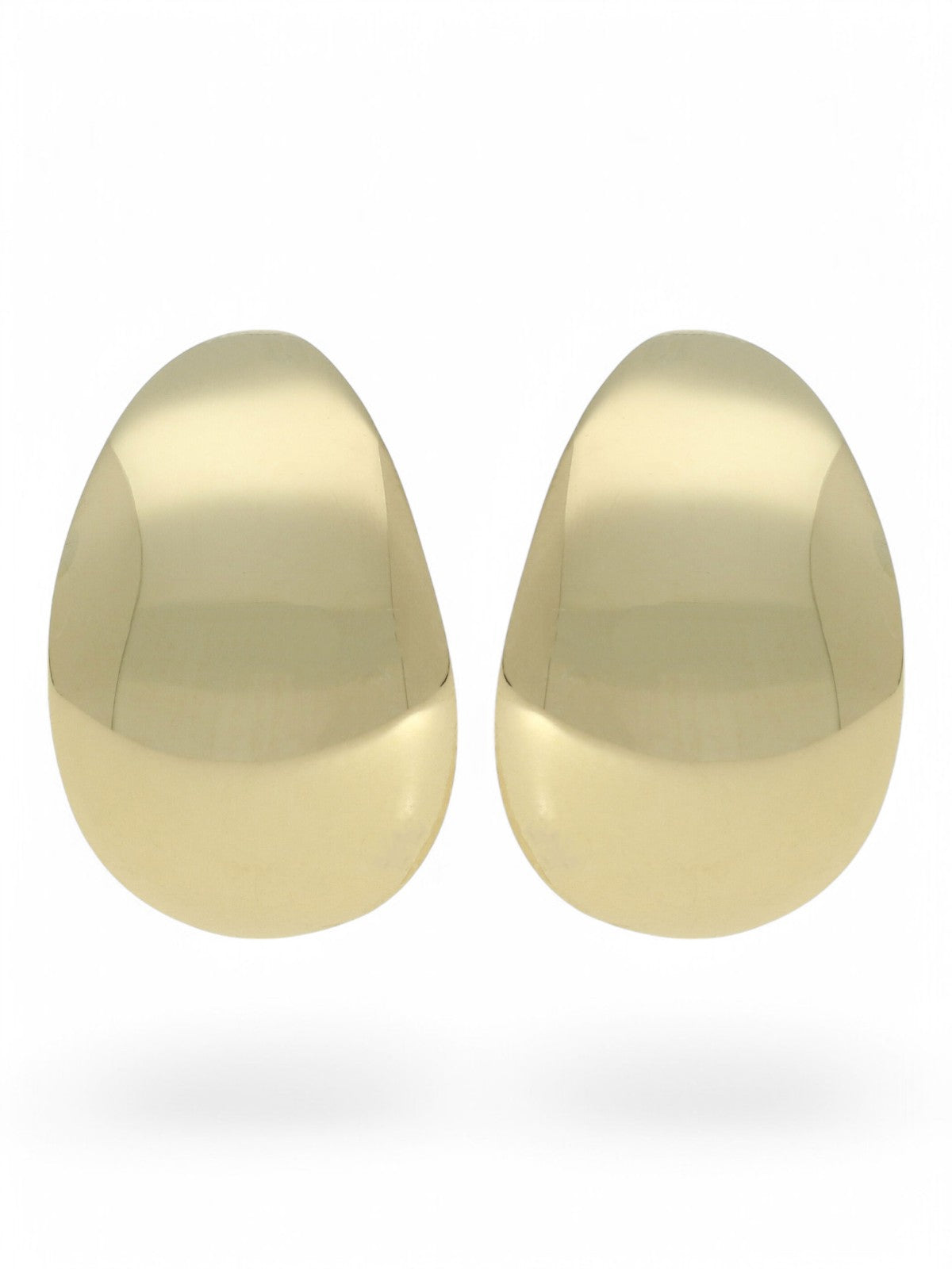 Polished Tapered Teardrop Clip & Post Stud Earrings in 9ct Yellow Gold