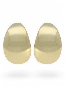 Polished Tapered Teardrop Clip & Post Stud Earrings in 9ct Yellow Gold