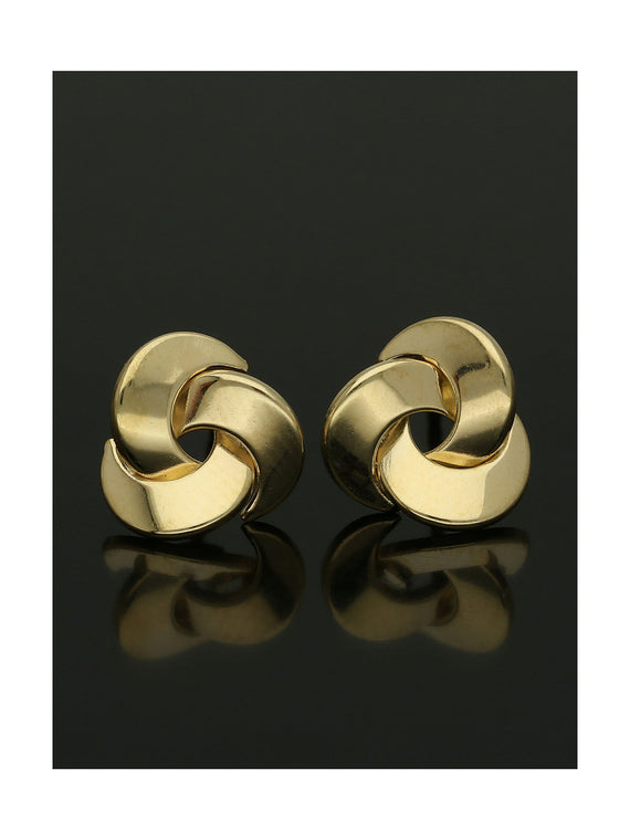 Flat Knot Stud Earrings in 9ct Yellow Gold